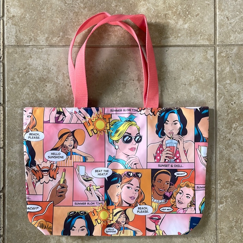 Estée Lauder Colorful Comic Print Tote Bag